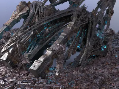 Steampunk medieval Ages Ruins 5  3D model