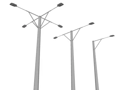 Concrete Lamp Post - Light Pole - Street Light - Group 05 3D model