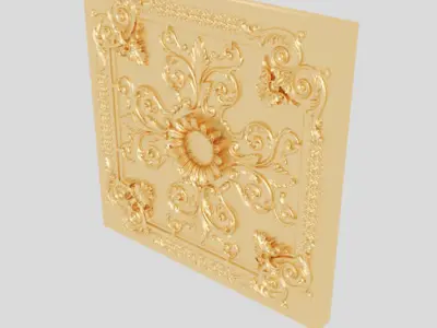 Classic 3D motifs of furniture plaster ceilings gold inlaid Texture