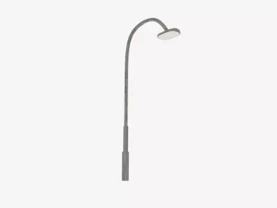 Rust Curve Lamp Pole Low-poly 3D model