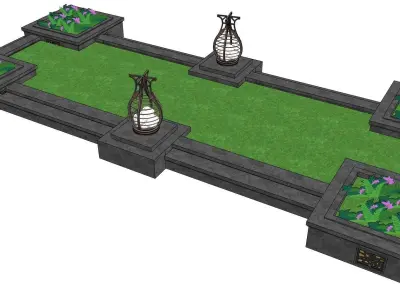 planter buffer zone sketchup model 3D model