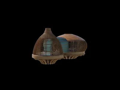 Tree House Wooden Tent 3D model