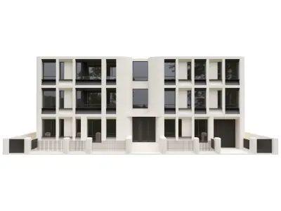 Building 2 with fence  3D model