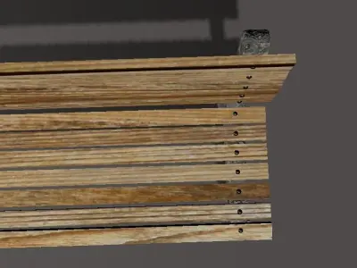 Park bench 3D model 6