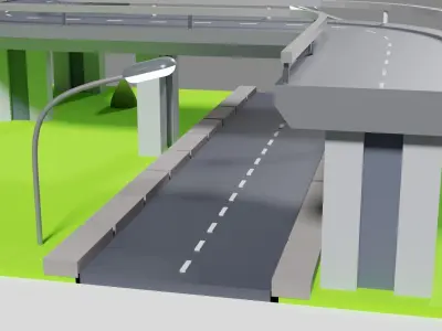 Stylized Isometric Bridge  3D model