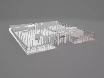 retail floor plan of building Free 3D model