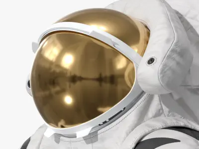  Empty Modern Lunar Mission Spacesuit A-pose 