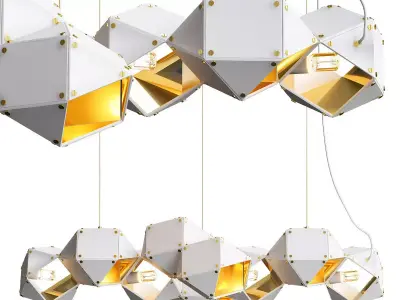 WELLES Long Chandelier von Gabriel Scott 3D model