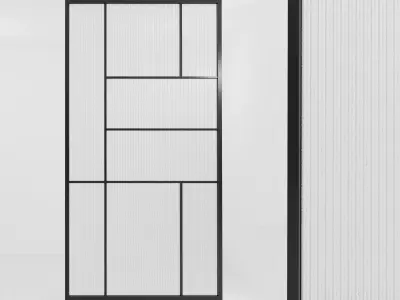 Glass partition door 78 Low-poly 3D model