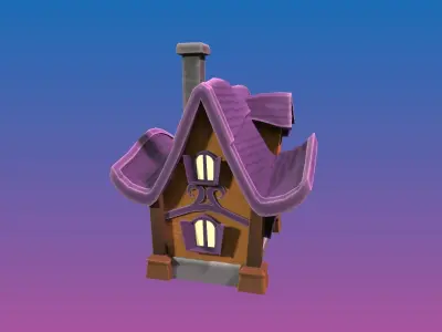 Fantasy Cabin 3D Game asset Low-poly 3D model