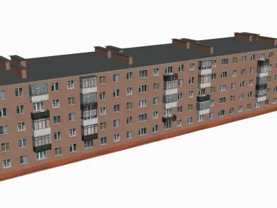 Russian Soviet brick house 2 3D model