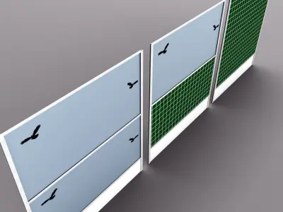 Checker noise barrier 3D model