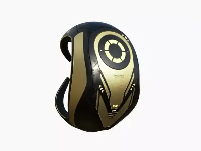 SciFi Backpack G03 Black Gold - Fashion Character Design Low-poly 3D model