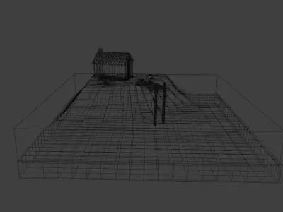 House in the island in water  3D model