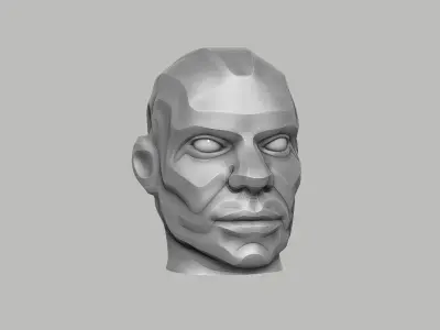 Modern head Headphone Stand  Cyborg Headset Stand 3D print model