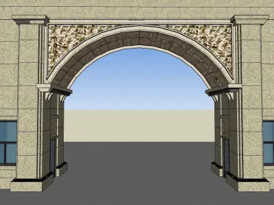 Neoclassical gate 3d model 3D model