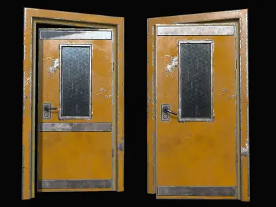 Industrial Doors 01 PBR Low-poly 3D model