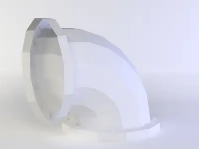 White pipe curve Low-poly 3D model