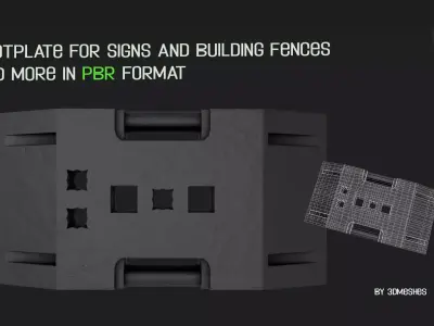Footplate for signs and building fences and more Low-poly 3D model