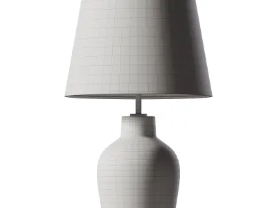 cream ceramic table lamp 3D model