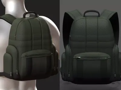 Backpack bag baggage Color 3d low poly Low-poly Low-poly 3D model