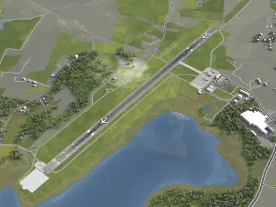 Mariehamn - Airport - MHQ Low-poly 3D model