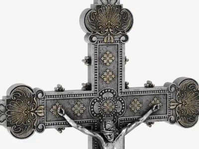  Decorative Tabletop Crucifix with Jesus Christ Silver 