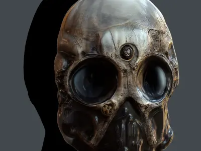 Gas mask helmet scifi character game space Low-poly Low-poly 3D model