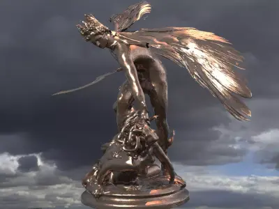 Perseus Statue Action Wings 3 3D model