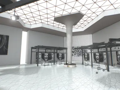 G0021 VR Virtual Reality Art gallery Cry Low-poly 3D model