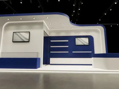 Exhibition booth design 3D model  3m x 8m 3D model