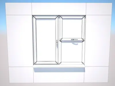 Double Glaze Windows PVC 3D model