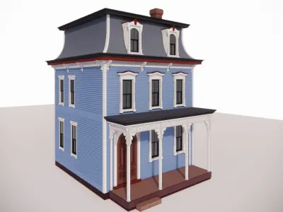 Victorian Blue House - small 3D model