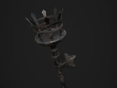 Metal Torch Low-poly 3D model