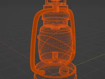 Brushed Brass Gas Lantarn 3D model