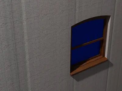 Sashed Window in a Brick wall 3D model