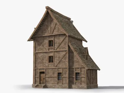 Medieval house x30 Low-poly 3D model