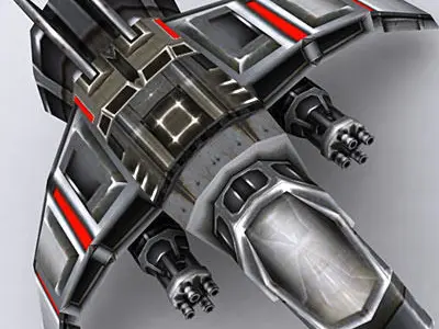 3DRT - Sci-Fi Airspace - Fighter Hawk H5 Low-poly 3D model