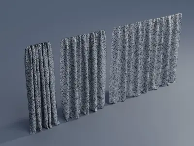 Curtains Low-poly 3D model 3