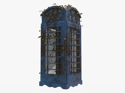 Rusty Telephone Box with Ivy 3D model