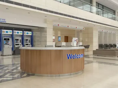 Bank Interior 03 3D model