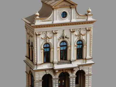Classic European City Building 3D Model 003 3D model