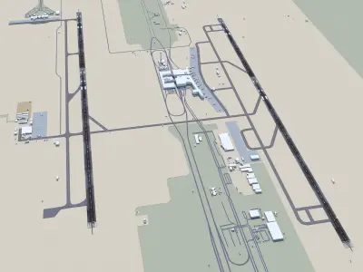 Dammam King Fahd Airport 12km Low-poly 3D model