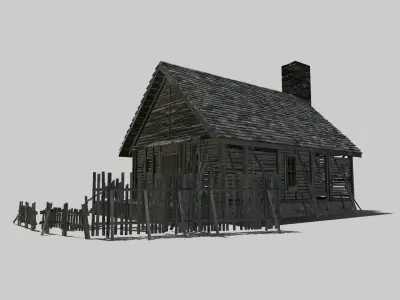 Derelict Cabin Low-poly 3D model