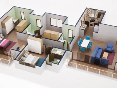 3D Floor Plan Model 59 3D model