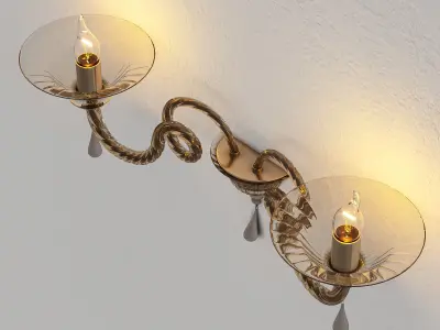 sconce wall with two candle holders 3D model