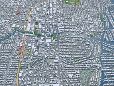 Fort Lauderdale Downtown Florida USA Low-poly 3D model