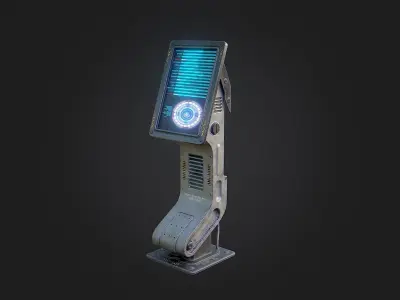 Sci Fi Lab Main Console Low-poly 3D model