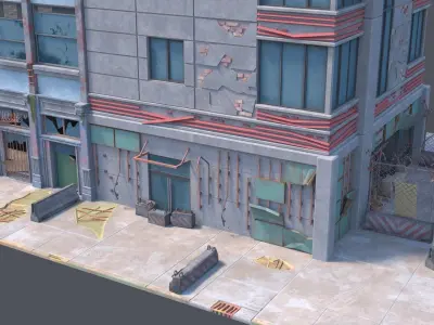 New York Building modular Low-poly 3D model