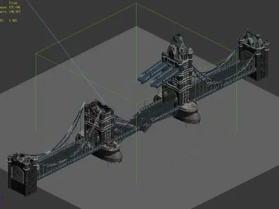Sci Fi Building-London Tower Bridge 03 3D model
